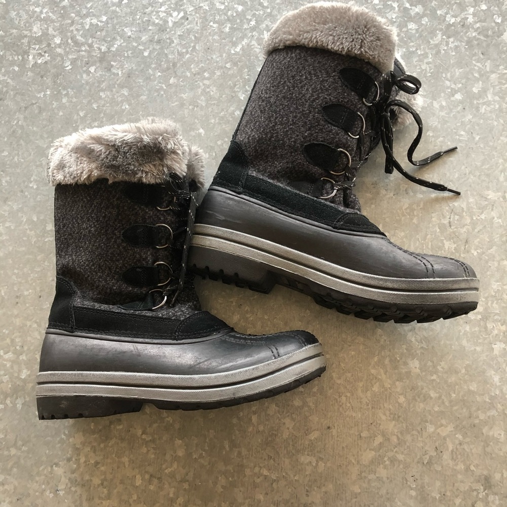 Magellan Winter Boots Mid-Calf SZ 7 Black/Gray - Picture 7 of 8